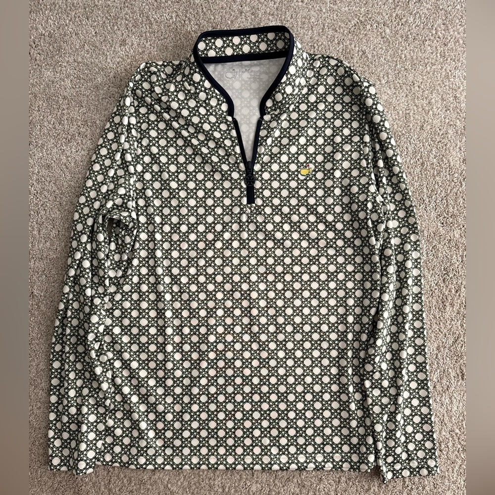 Tory Sport Green and White Patterned Sweatshirt